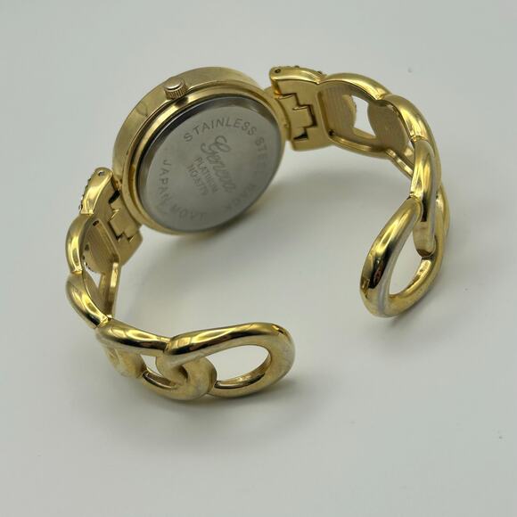 Geneva Platinum Gold Crystals Cuff Watch New Battery - Picture 5 of 8